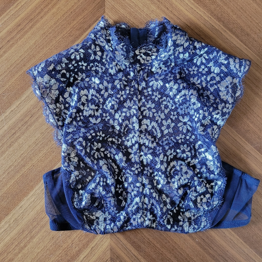 Sheer High Neck Lace Bra Top